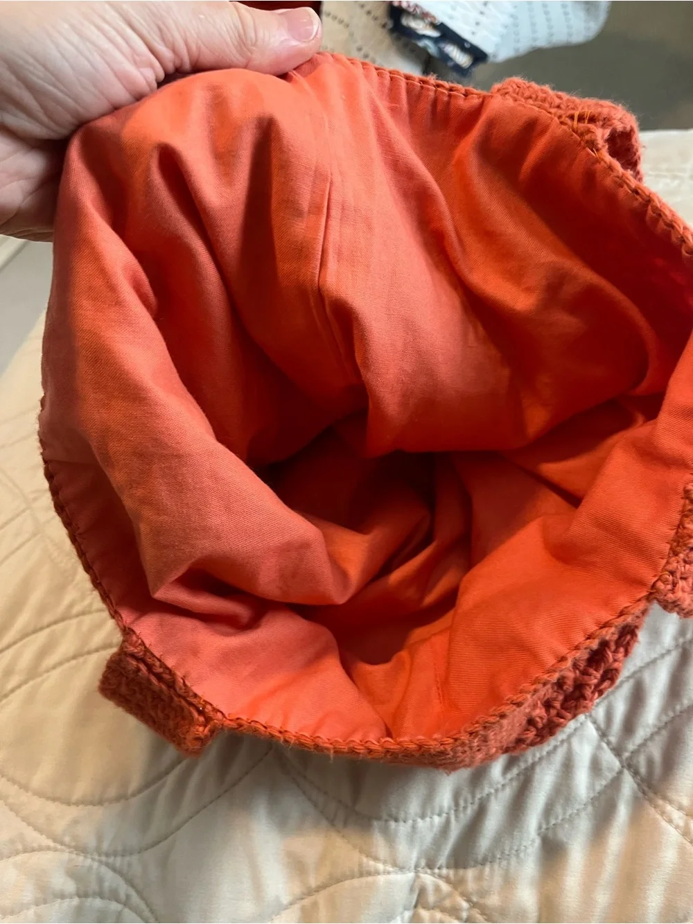 Handmade Crochet Tote Bag in Rust - Picture 11 of 12